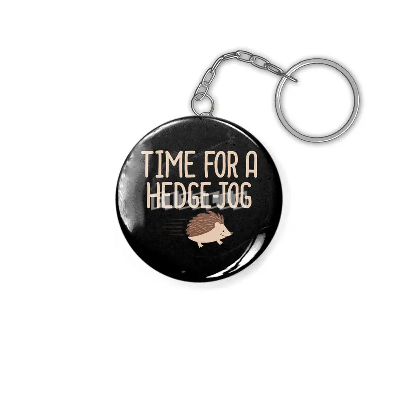 Time For A Hedge Jog Hedgehog Pun Fitness Jogging Workout Anahtarlık