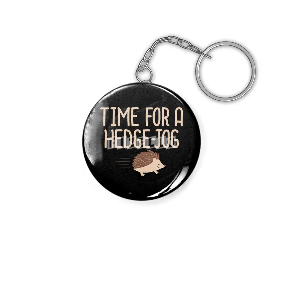 Time For A Hedge Jog Hedgehog Pun Fitness Jogging Workout Anahtarlık