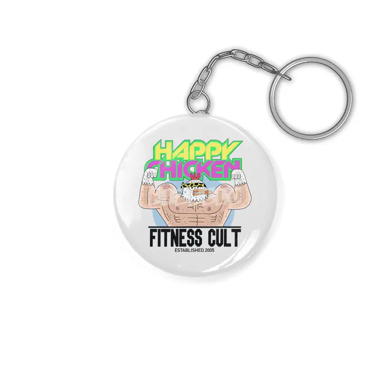 Happy Chicken Fitness Cult Club Tee Anahtarlık