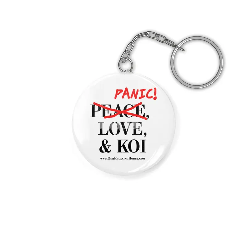 Peace Love and Panic Koi - Black Print Anahtarlık