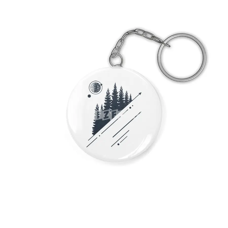 Modern Geometric Nature Forest Hipster Graphic Anahtarlık