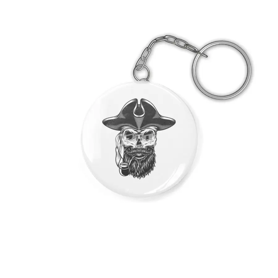 pirate hipster skull Anahtarlık