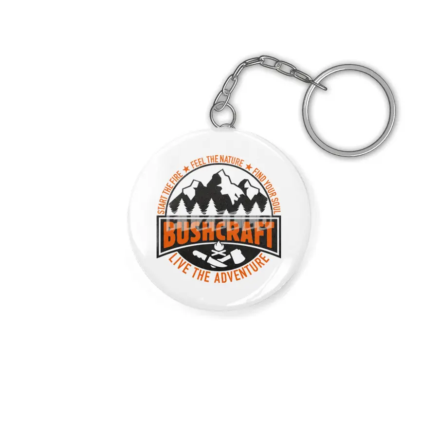 Bushcrafter, Prepper, Survival in the forest, nature (black/orange) Anahtarlık
