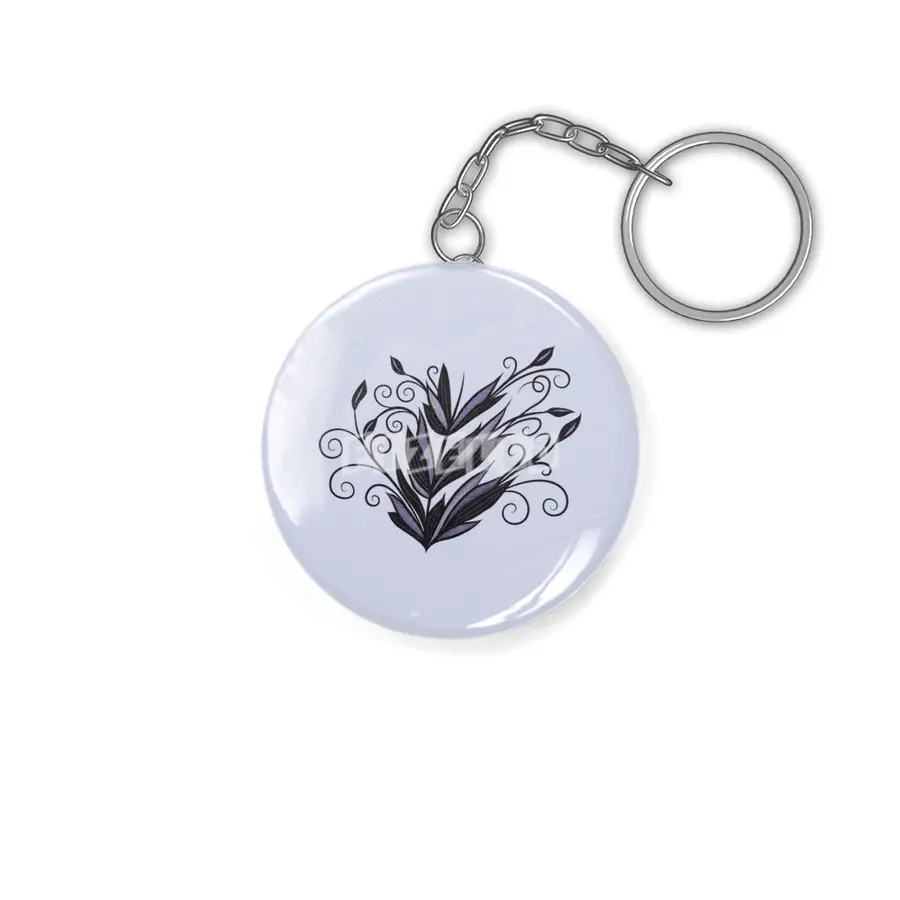 Gothic plant floral swirl and flourish nature lover Anahtarlık