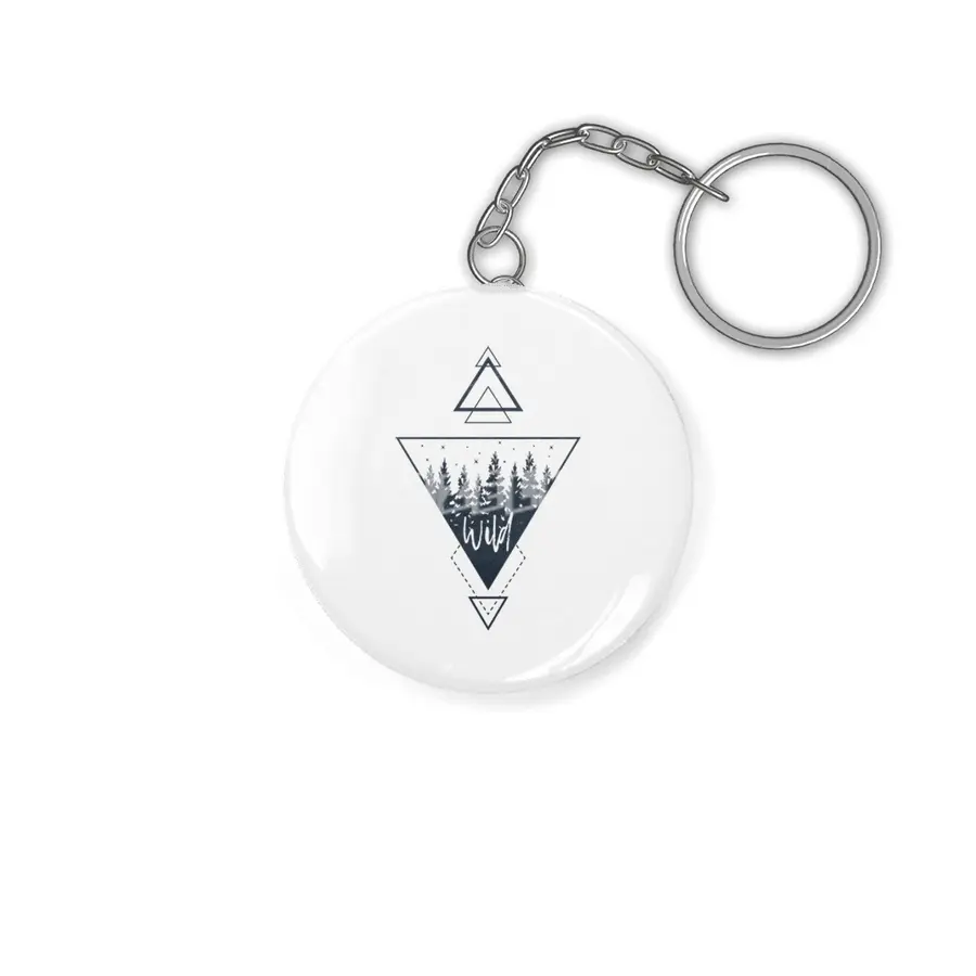 Modern Geometric Nature Forest Boho Triangles Anahtarlık