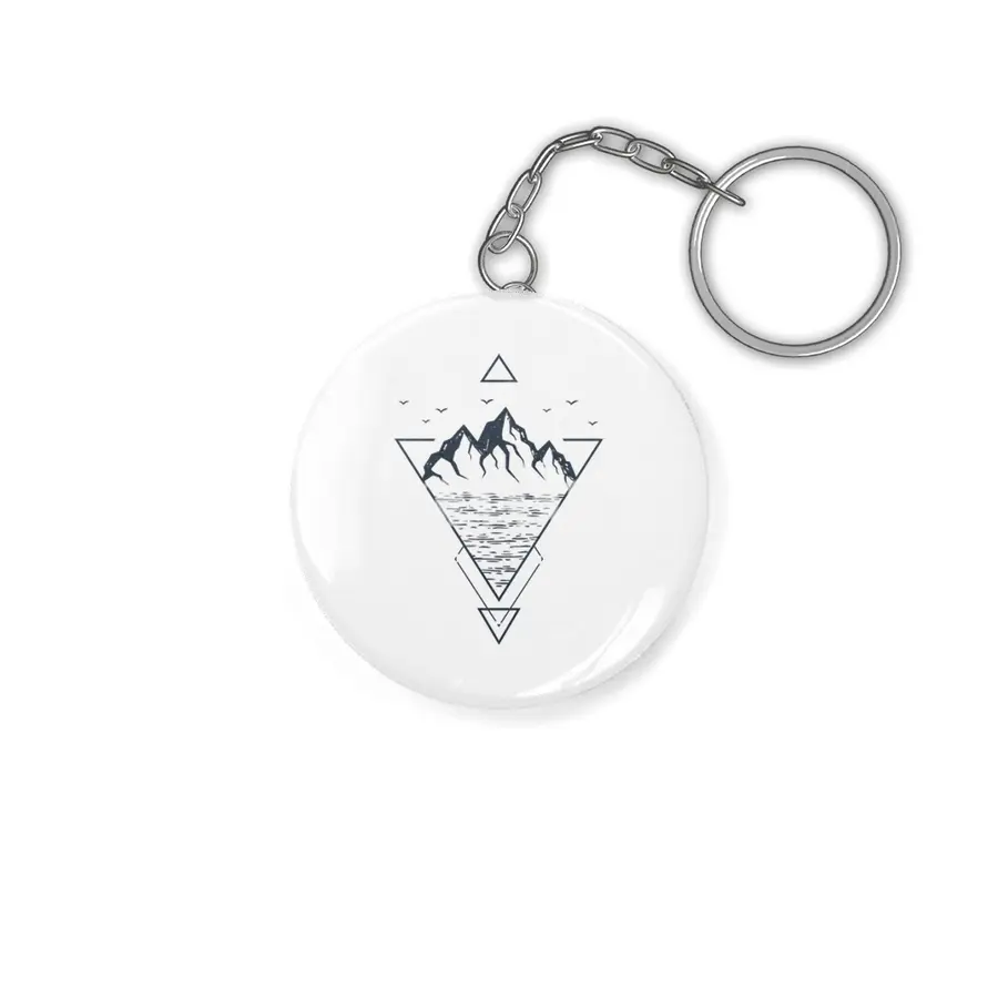 Modern Geometric Nature Mountains Hipster Anahtarlık
