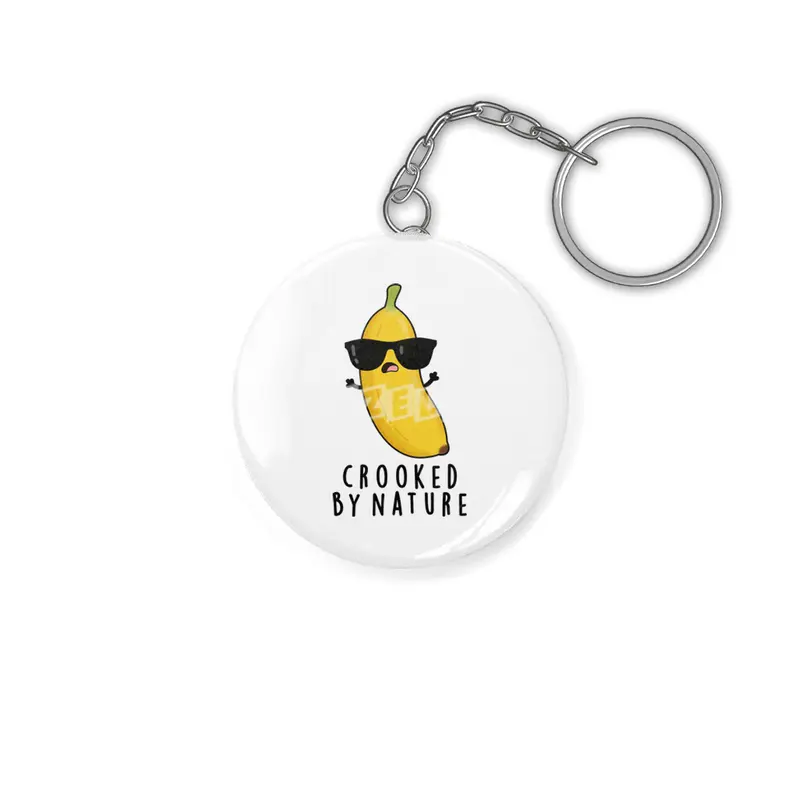Crooked By Nature Cute Banana Pun Anahtarlık