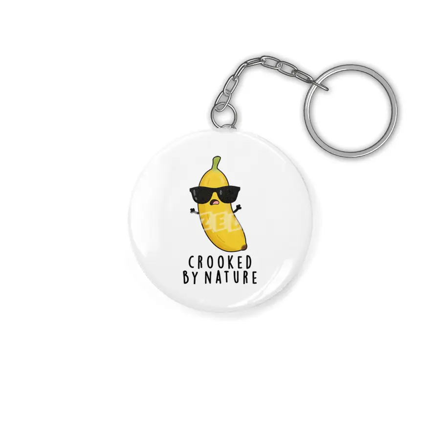 Crooked By Nature Cute Banana Pun Anahtarlık