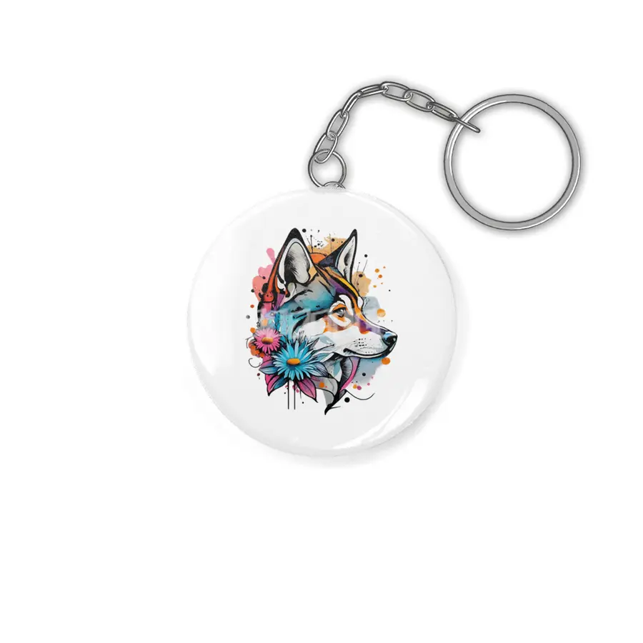 Charming Watercolor Dog Design for Dog Lovers Anahtarlık