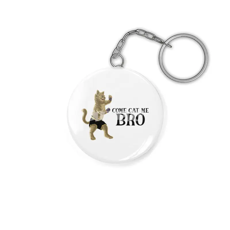 Come Cat Me Bro Cool Boxing Cat Punching International Cat Day Gift for Cat Lovers Anahtarlık