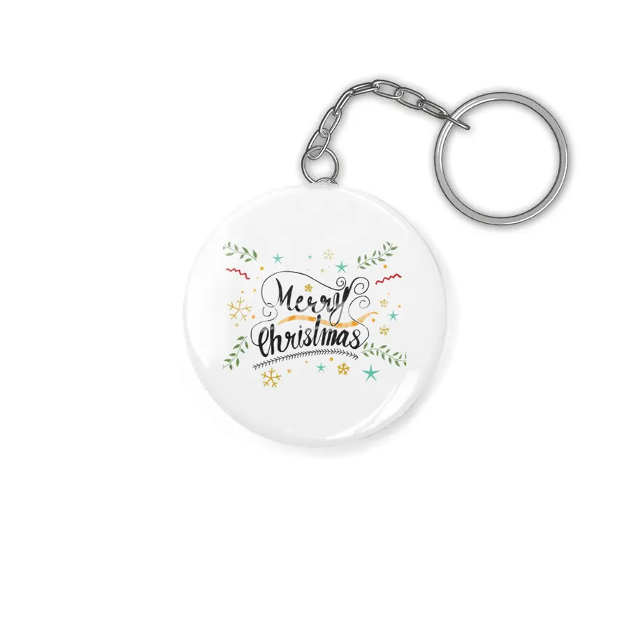 Merry Christmas Hand Lettering Artwork Anahtarlık