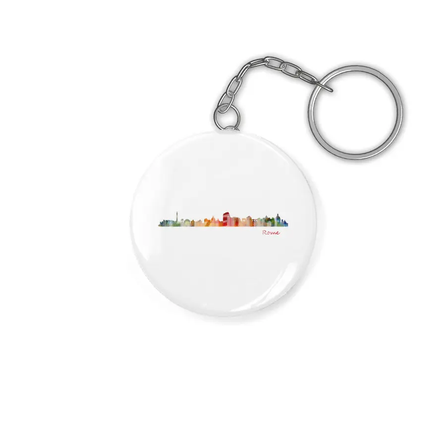 Rome Cityscape watercolor skyline Anahtarlık