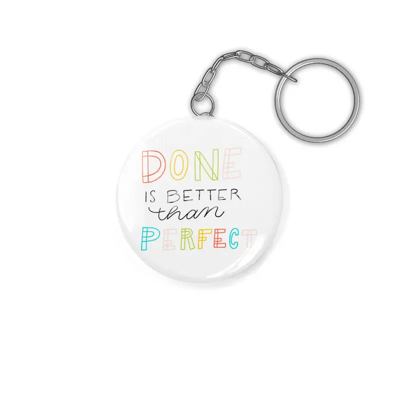 Done is better than perfect Lettering colorful Anahtarlık