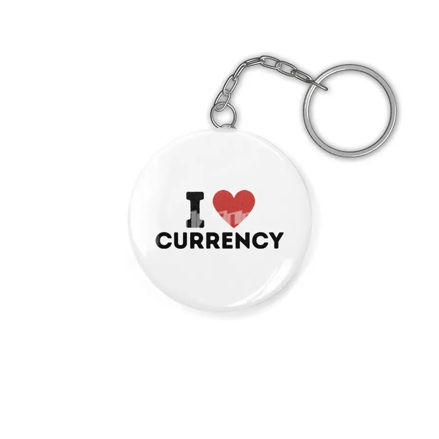 I Love Currency Simple Heart Design Anahtarlık