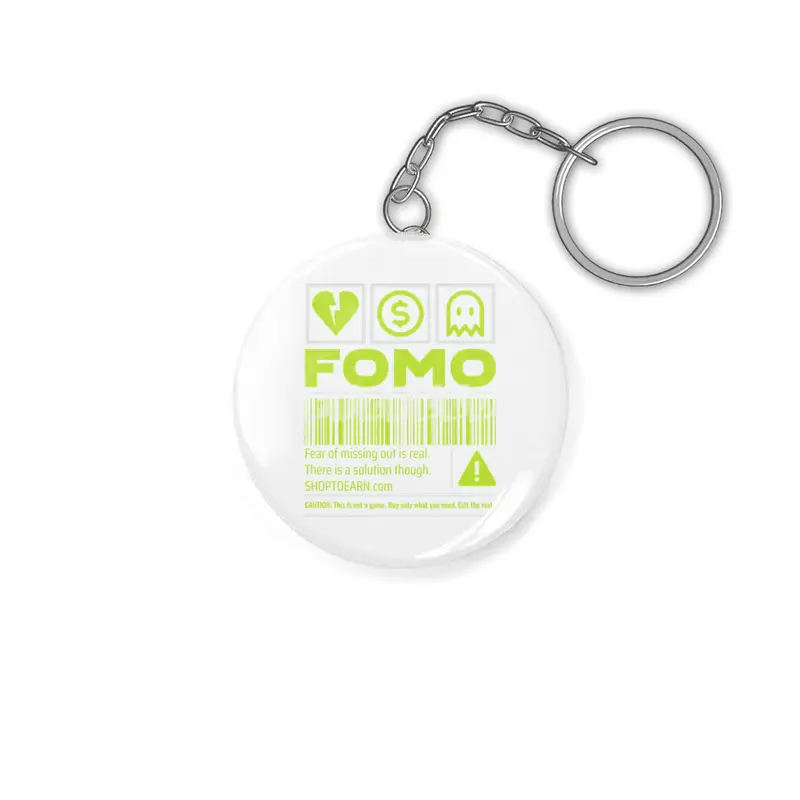 FOMO Design Shop To Earn Crypto Back Anahtarlık