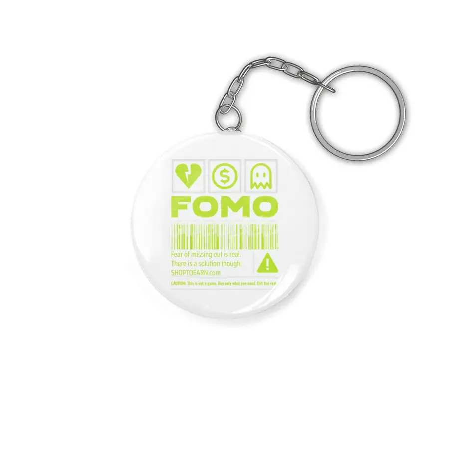 FOMO Design Shop To Earn Crypto Back Anahtarlık