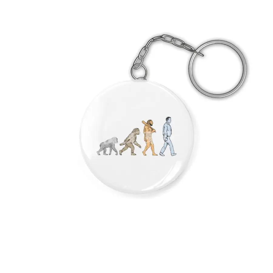 Human Evolution Walking Drawing Anahtarlık