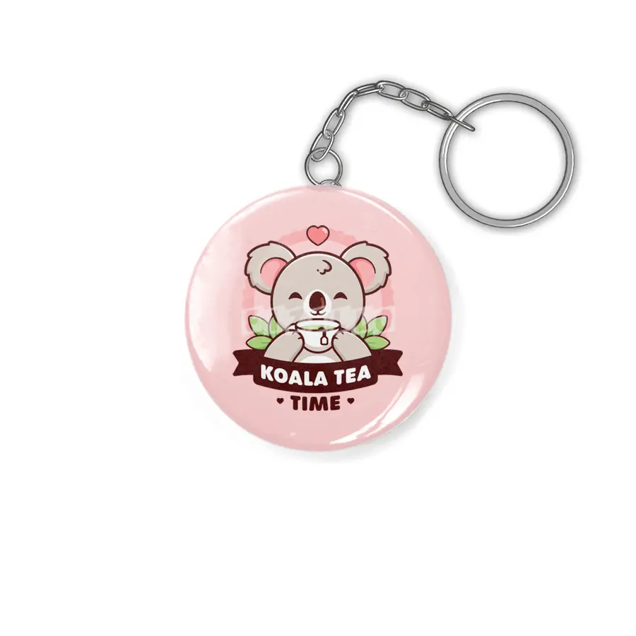 Koala-Tea Time - Cute Koala Pun Anahtarlık