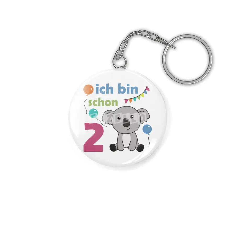 2nd Birthday Koala Two Years Old Cute Animals Anahtarlık