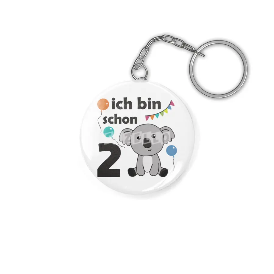 2nd Birthday Koala Two Years Old Cute Animals Anahtarlık