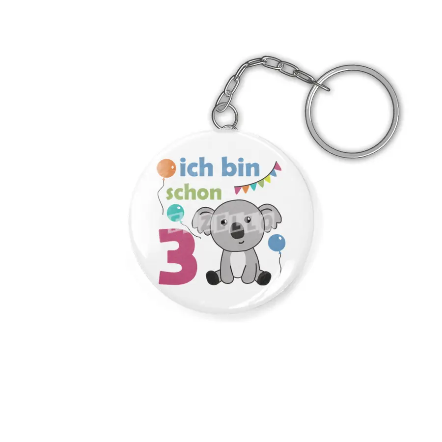 3rd Birthday Koala Three Years Old Cute Animals Anahtarlık