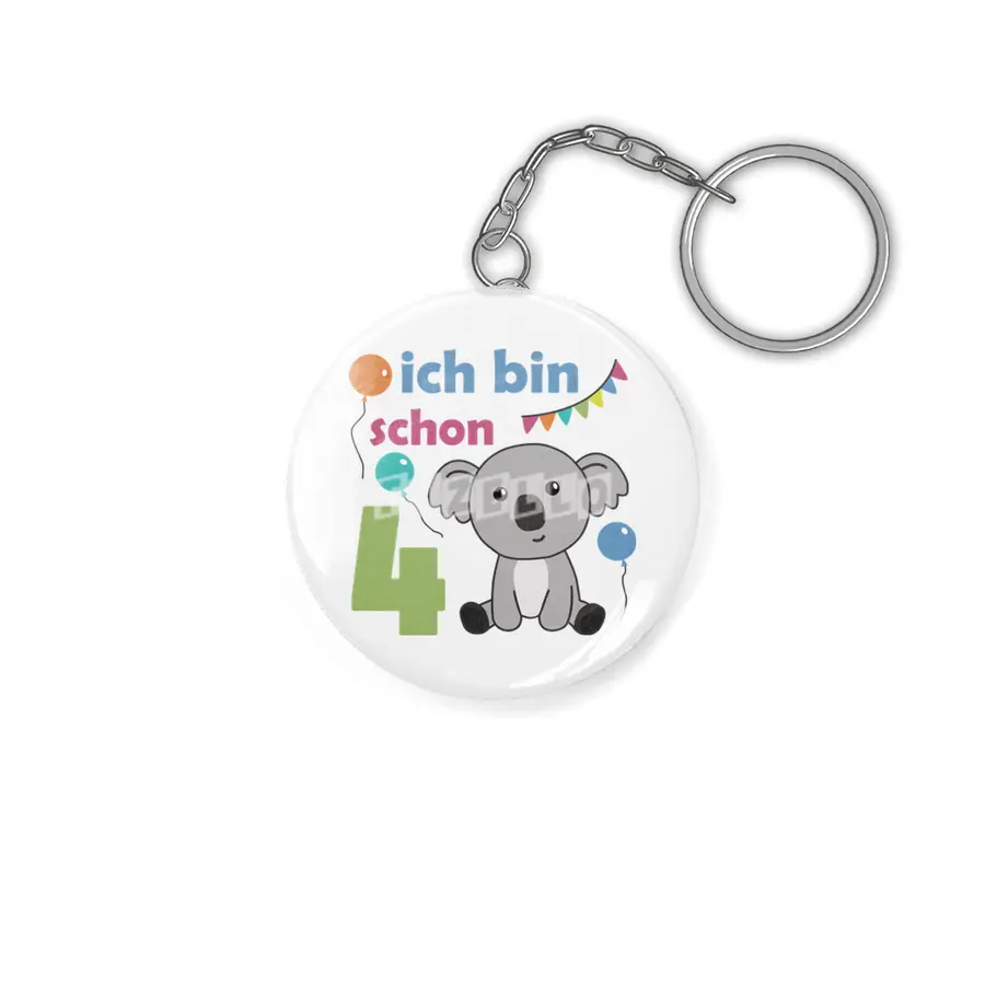 4th Birthday Koala Four Years Old Cute Animals Anahtarlık