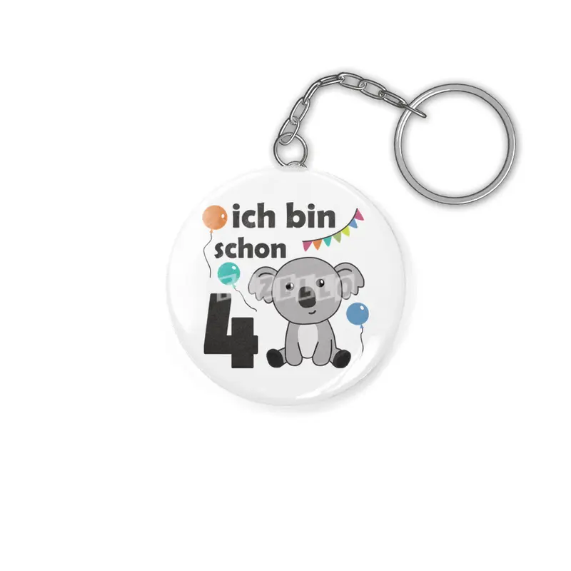 4th Birthday Koala Four Years Old Cute Animals Anahtarlık
