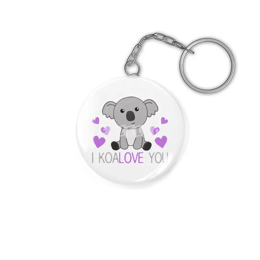 I Koalove You Cute Koala With Hearts Cute Animals Anahtarlık