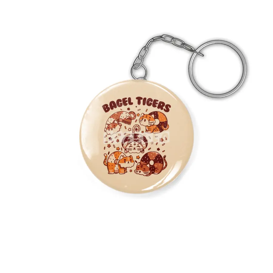 Bagel Tigers Breakfast Animals Anahtarlık