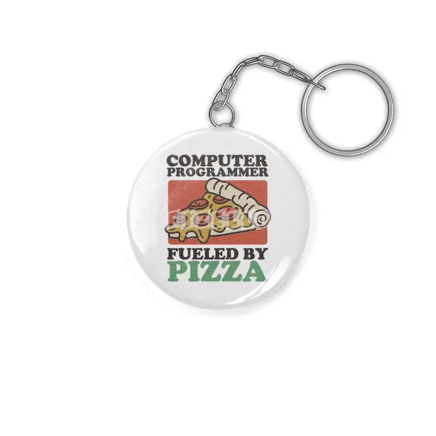 Computer Programmer Fueled By Pizza Anahtarlık
