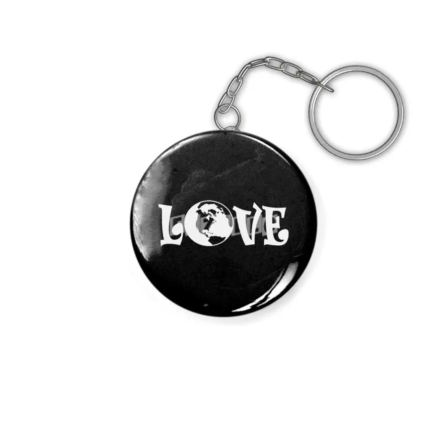 Love Earth Hippie Mother Earth Globe Anahtarlık