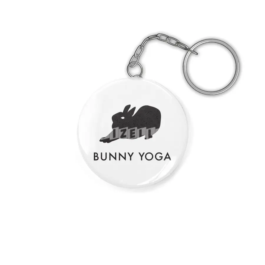 Bunny Yoga Black Anahtarlık