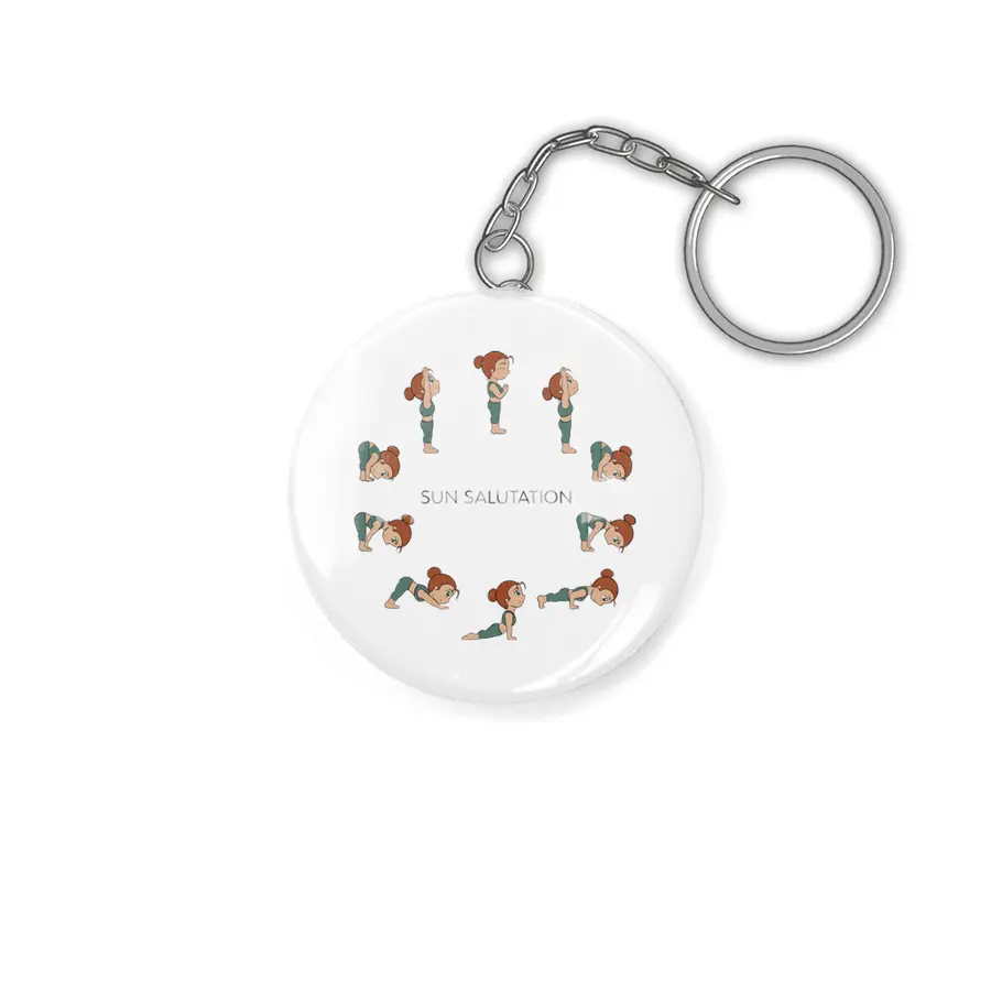 Chibi Yoga - Sun Salutation Circle Anahtarlık
