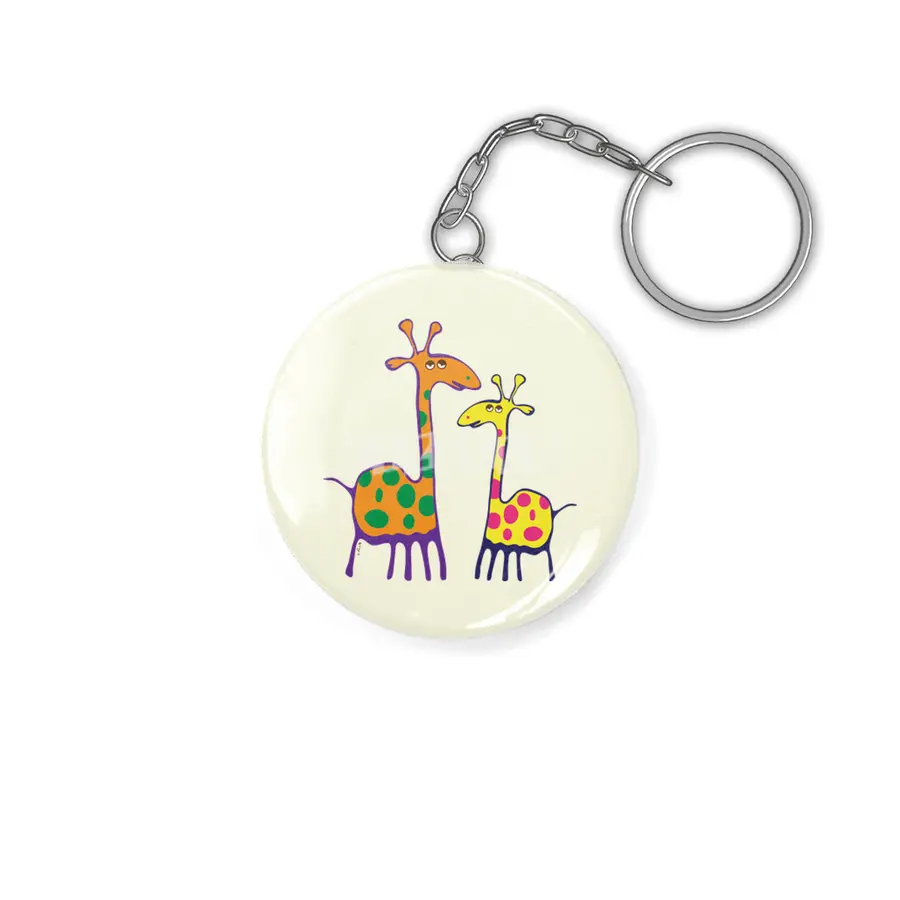 Couple of colorful giraffes Anahtarlık