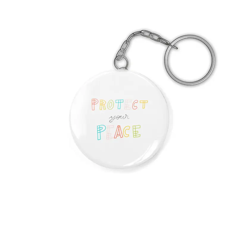 Protect your peace - colorful Lettering Anahtarlık
