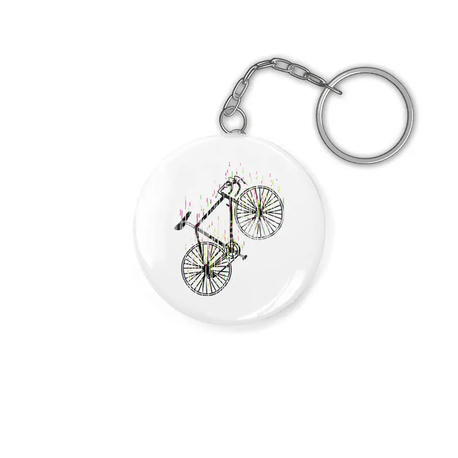 Racing Bike Colorful Colors Cycling Art Anahtarlık