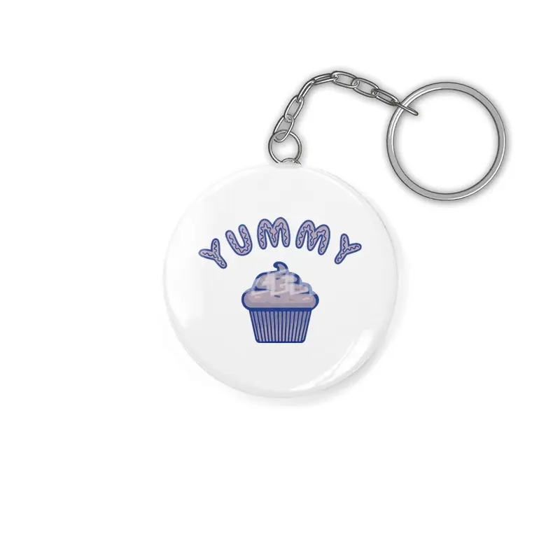 Sweet cupcake in colorful cookie muffin Anahtarlık