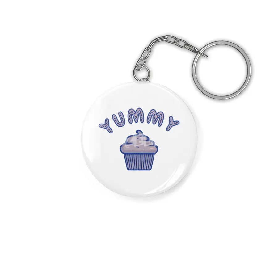Sweet cupcake in colorful cookie muffin Anahtarlık