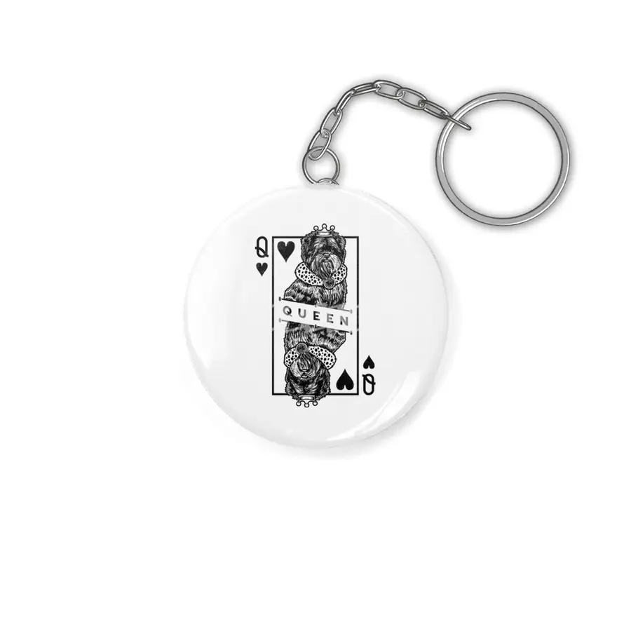Affenpinscher Queen Of Hearts Funny Affie Dog Lover Pop Art Anahtarlık