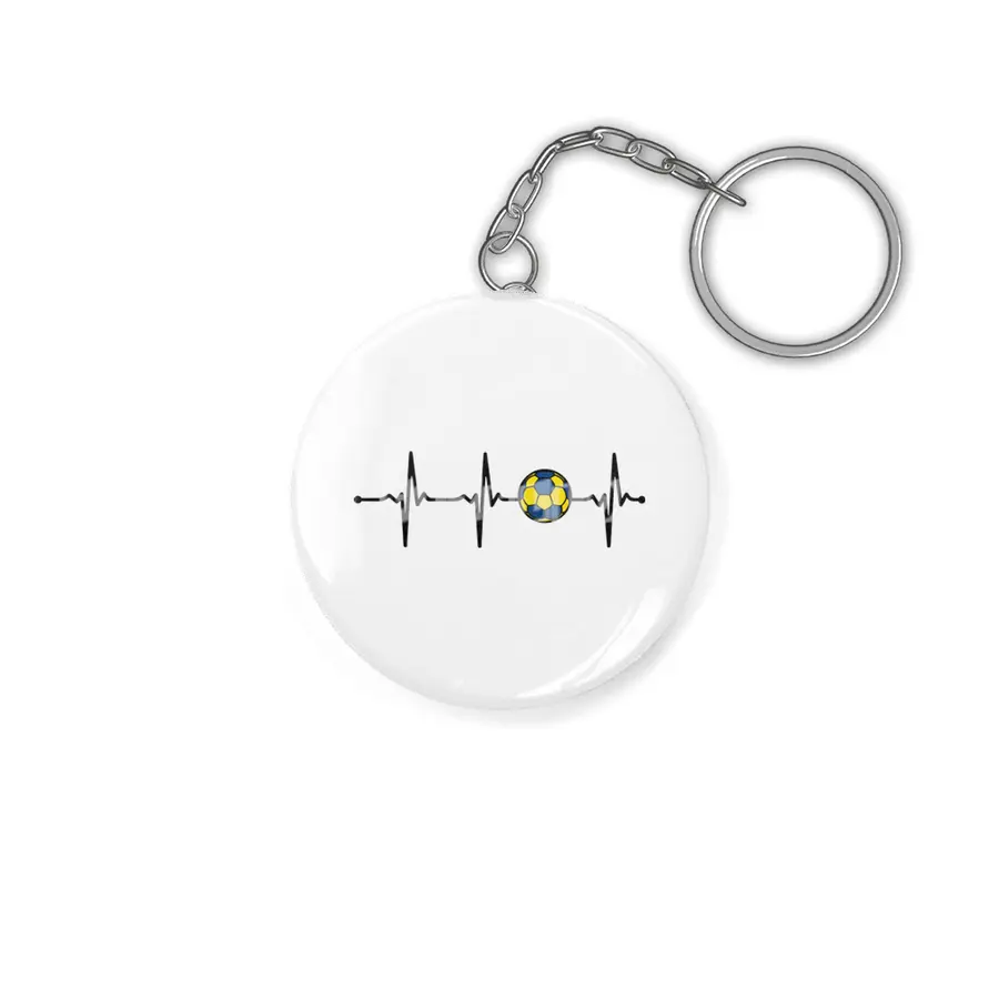 Handball Ball Ecg Minimalist Heartbeat Pulse Bv Anahtarlık