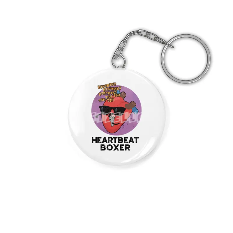 Heartbeat Boxer Cute Music Heart Pun Anahtarlık