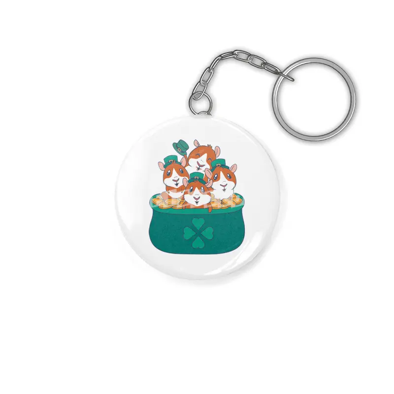Guinea Pigs St Patricks Day Pot of Gold Anahtarlık