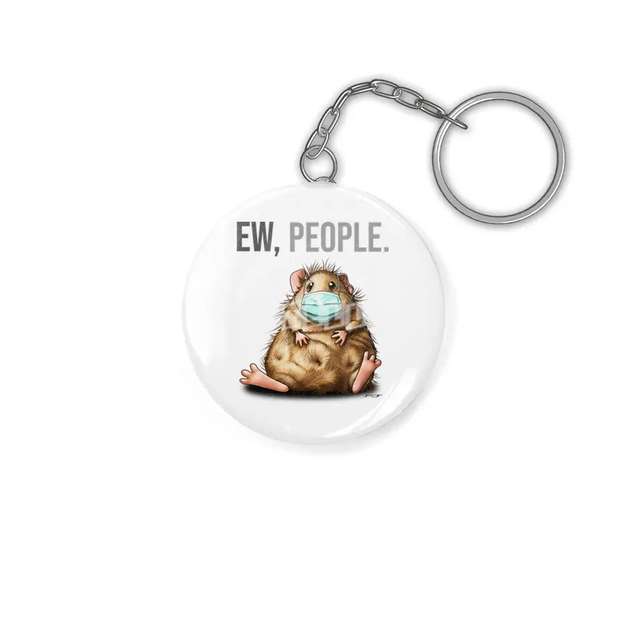 Ew People Guinea Pig With Mask Anahtarlık