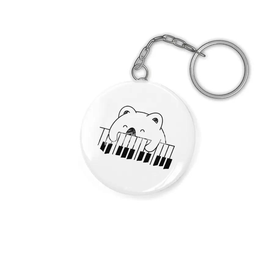 koala happy with piano Anahtarlık
