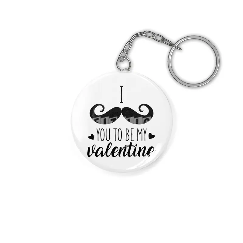 I Moustache You To Be My Valentine Anahtarlık