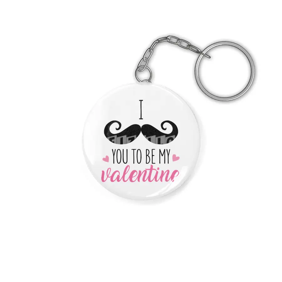 I Moustache You To Be My Valentine Anahtarlık