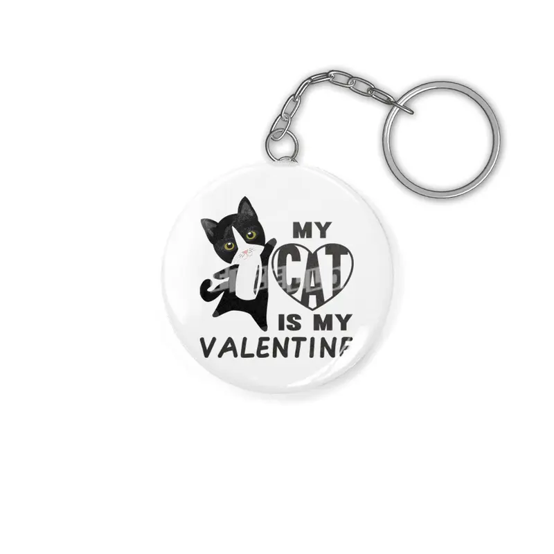 My Cat Is My Valentine Cute Cats For Women Heart Anahtarlık