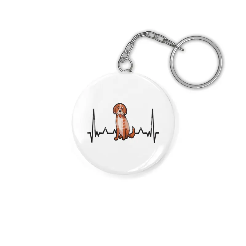 Cute Dog Puppy Heartbeat for Dog Lovers Anahtarlık