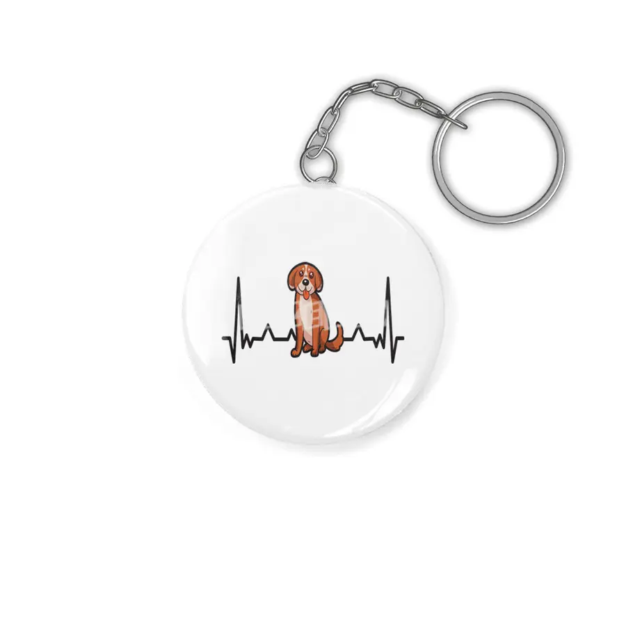 Cute Dog Puppy Heartbeat for Dog Lovers Anahtarlık