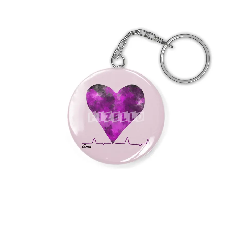 Heartbeat Cute Purple Heart With Love Mi Amor- Great Gift For Him This Christmas Anahtarlık